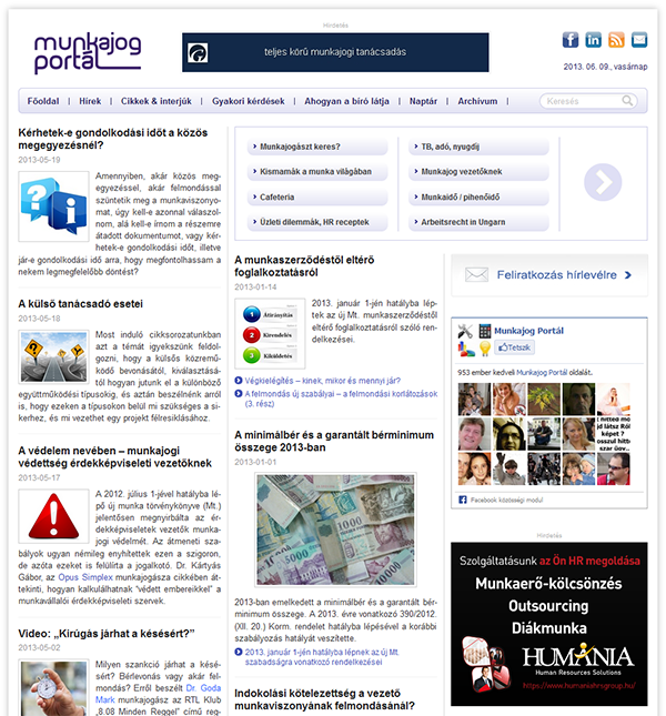 WordPress alapokon a Munkajog Portál
