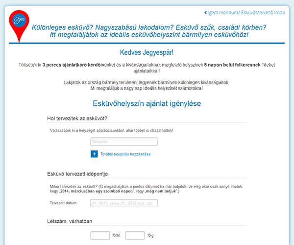 Esküvőhelyszín kereső alkalmazással bővült az Igentmondunk.hu